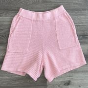 Free People Beach Carter Knit Shorts Textured Light Pink Oversized Baggy Fit XS