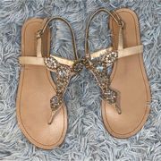 Rose Gold Rhinestone Sandals 