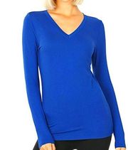 HP! NWT Zenana Signature Royal Blue Long Sleeve Tee 1X