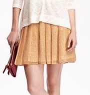 Old Navy Camel ZigZag Patterned Pleated Mini Skirt Size XS