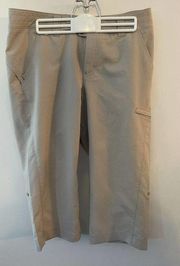 Columbia Omni-Shade Crops Beige Fish Camp Hike Capri Pants Size Women's 10 x 21L