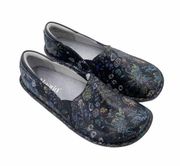 Alegria Women's Debra Herbaceous Textured Leather Slip On Nursing Clogs Shoes 37