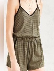 silence + noise | medium romper | black & green | urban outfitters