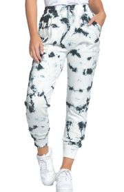 Womens Sweatpants Fitness Jogger Pants Small / White/Black Tie Dye