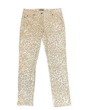 J. McLaughlin Womens Denim Jegging Jeans Size 4 Tan White Animal Print 30X28