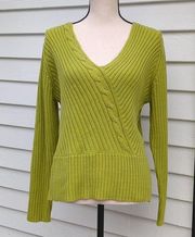 Norton McNaughton Cable Knit V-Neck Sweater