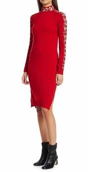 Fendi Lace insert cashmere blend sweater dress