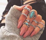 Boutique NWT boho 9 piece ring set