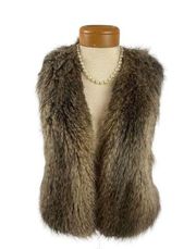 Club Monaco womens Matilda brown Faux Fur Open Vest size small