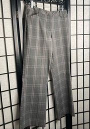 Star City Miranda Straight Leg Plaid Stretch Trouser Slacks Pants Grey Pink 5