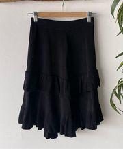 Scotch & Soda Black Knit Frill Skirt