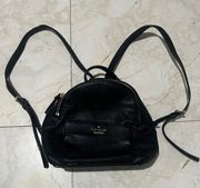 Black Leather Mini Backpack