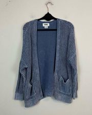 VS Pink | Blue Open Front Knit Cardigan Sweater with Pockets Size Medium