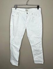 J. Crew White‎ Slim Broken In Boyfriend Jeans