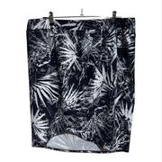 FABLETICS Clarissa Wrap ll Skirt Elevated Ease Black White Tropical Print XXL