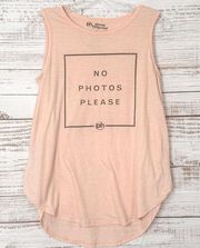 Planet Hollywood Women's Sleeveless No Photo Please Graphic Tank Top Peach Small