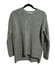 Oversized Gray Crew Neck Wool Sweater