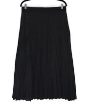 Andi + James Black Pleated Midi Skirt Size XLarge