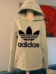 Adidas  Womens Trefoil Baby Blue Hoodie 90s Style Size S small String Missing