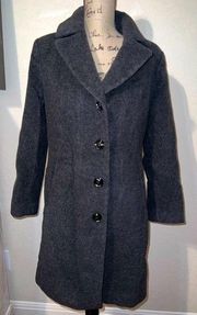 long cashmere/wool coat charcoal color