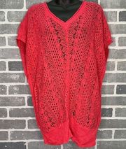 Bcbgmaxazria Coral Linen Blend Top Size XL