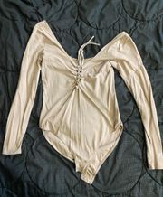 PINK Victoria’s Secret Bodysuit Cream Color 