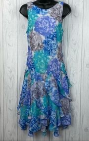 Christopher and Banks blue flowing dress size 4