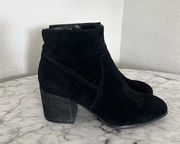 Blondo Womens Sondra Ankle Boots Booties Size 9 M Black Suede Stacked Heel