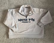 White Fox Quarter Zip Sweater