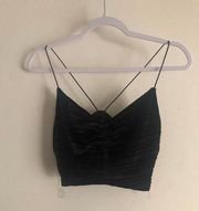 Wild Fable  Cinched Front Velvet Tank Top Black NWT