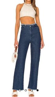 WeWoreWhat Frayed Straight Jean in True Blue‎ NWT