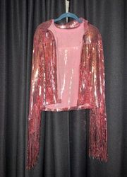 Taylor Swift Eras Tour outfit sparkle sequins jacket fringe Size Medium/Large