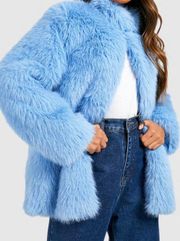Blue Fur Zipper Coat!