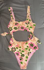 Pink Floral Swimwear