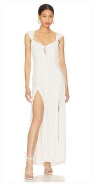 LPA Gabriella Eyelet Maxi Dress in Coconut Milk