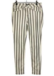 Bebe Gray & White Pinstripe Skinny Jeans 29