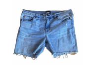 Hudson Custom Jean Shorts Cutoffs Raw Hem Denim Distressed Sz 31 Stretchy