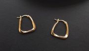 18K Gold Plated Geometric Square Hoop Earrings for Women