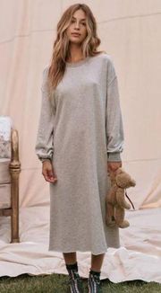 💕THE GREAT💕 The Sweatshirt Dress ~ Light Heather Grey Size 0 XS NWT