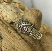 Sterling and CZ Owl Toe Ring Midi Ring