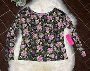 Betsey Johnson secret garden floral blouse sz large