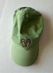 Flip flops vintage chill cap hat green yellow one size adjustable