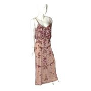 JS Collections pink spaghetti strap Beaded Cami Blouson Gown Blush 16