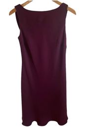 Evan-Picone purple sleek draping back midi dress