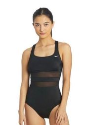 Nike NWT Racerback One-piece swimsuit with mid-line see-through mesh Size Large