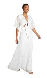 HUTCH Maxi Dress White Tie Front Size 16 New