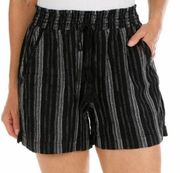 Briggs Linen Blend Drawstring Striped Pull On Women’s Short