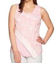 Pink Azalea Abstract Sleeveless Asymmetric hem top