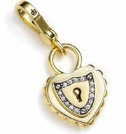 Gold  Heart Padlock Charm