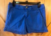 American eagle midi stretch blue shorts, size 4